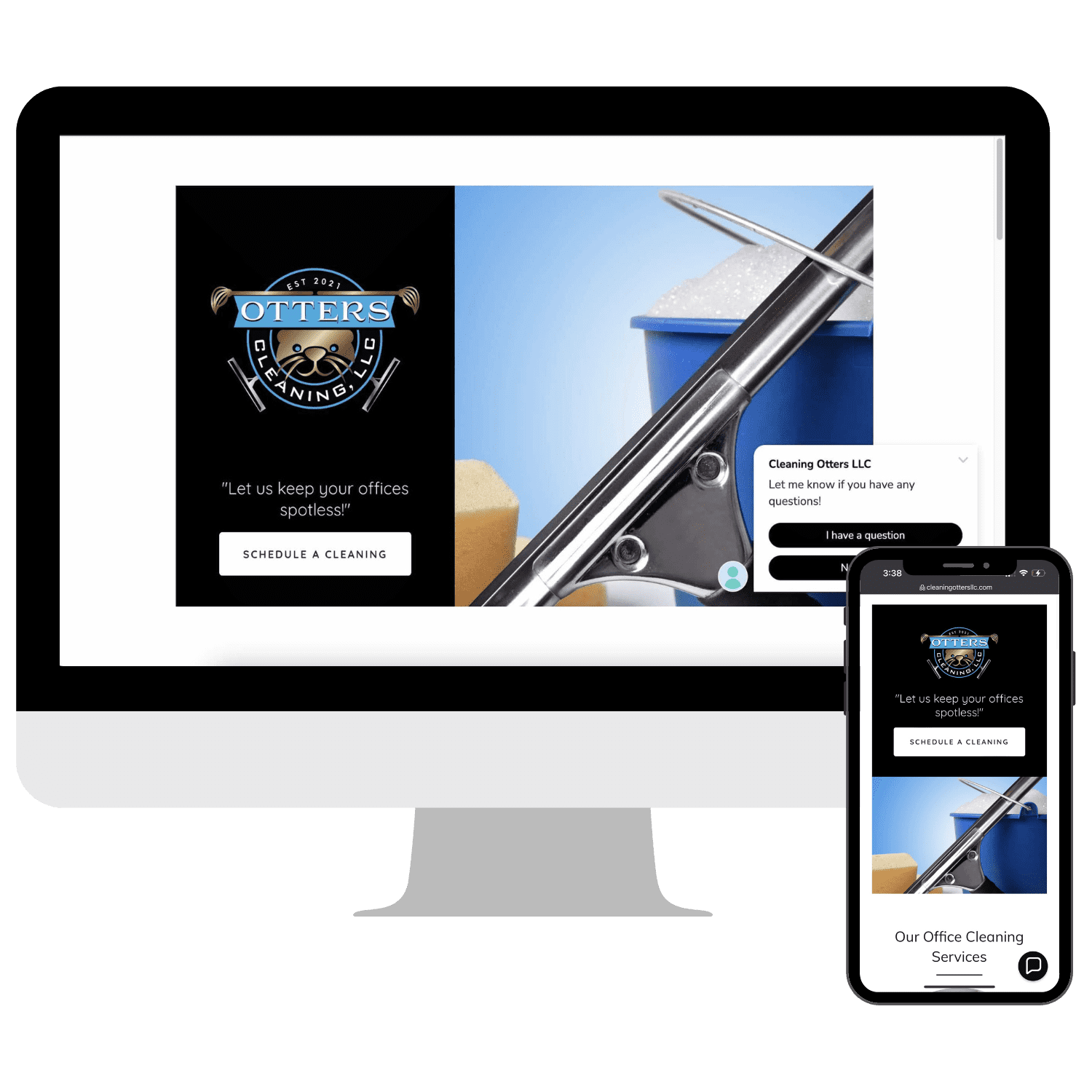 cleaning otters mockup